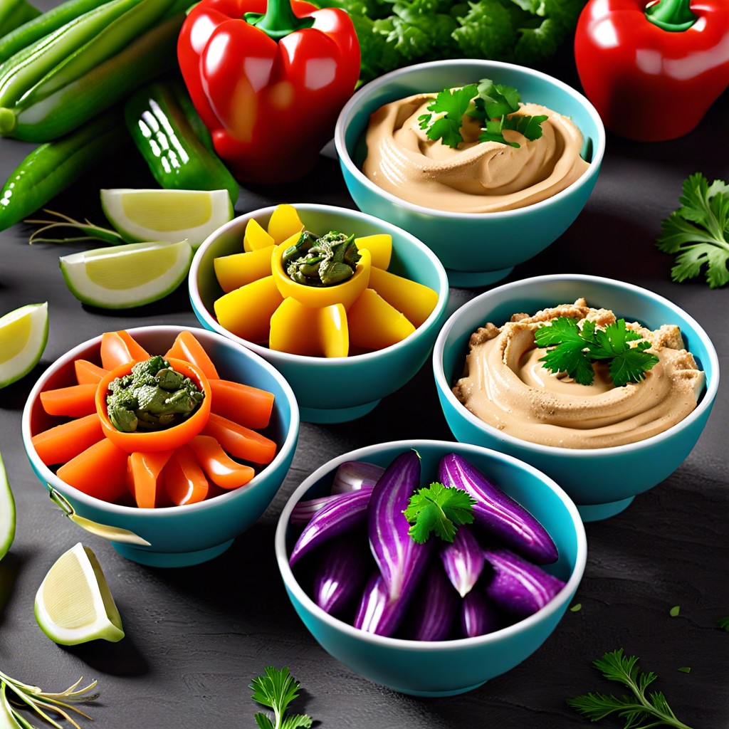 veggie cups with hummus