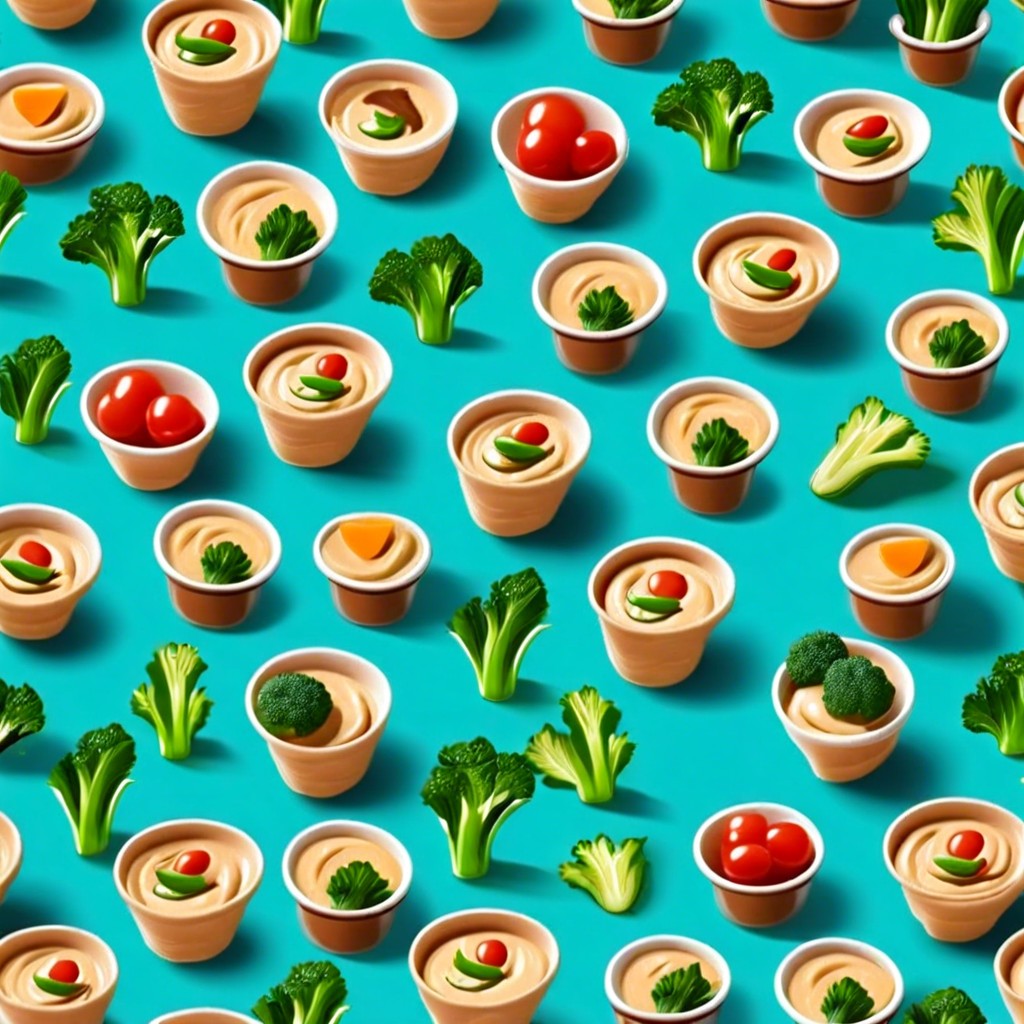 veggie cups with hummus