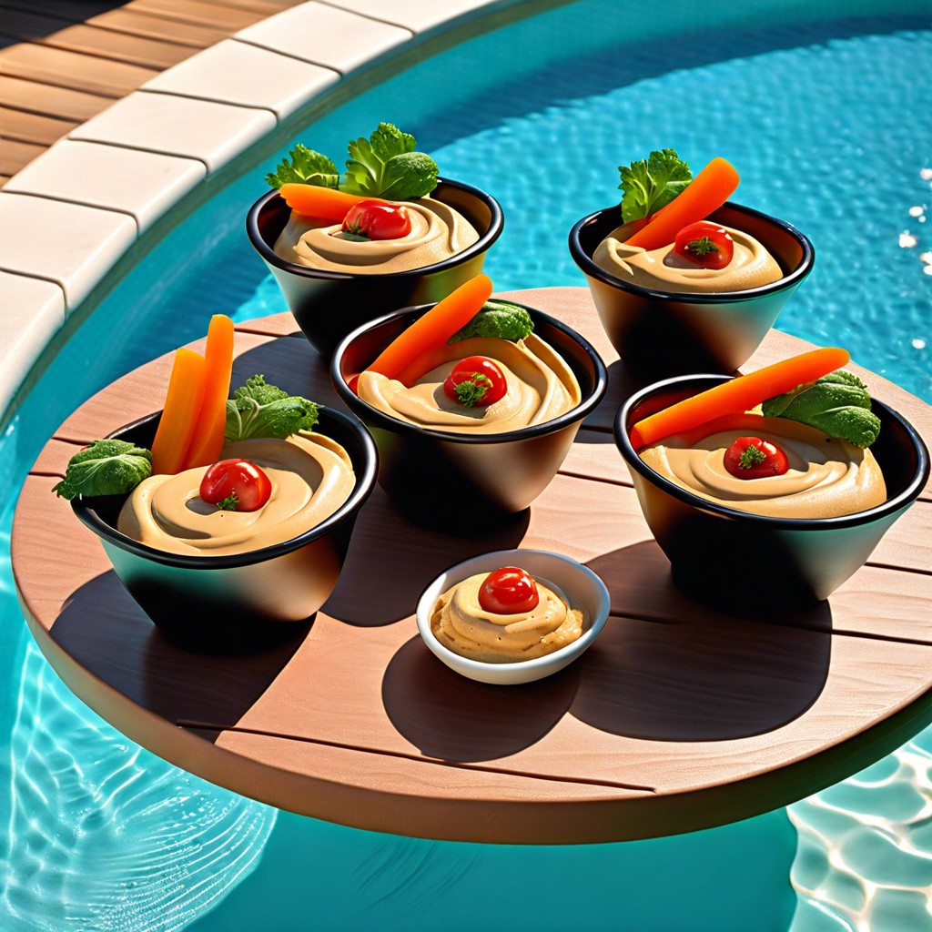 veggie cups with hummus