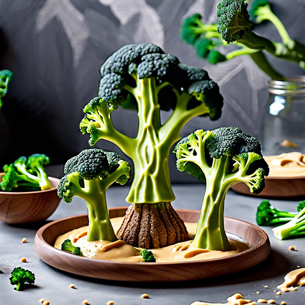 veggie forest broccoli trees and hummus