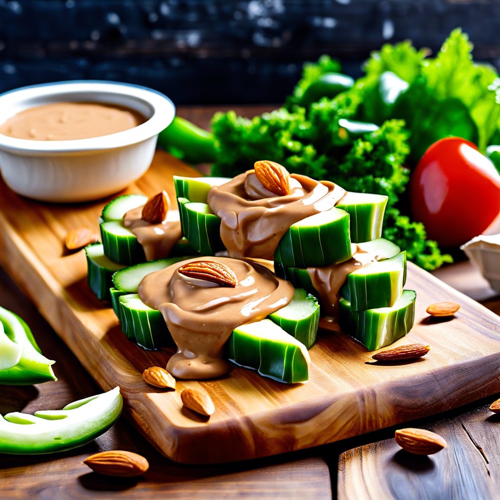 veggie sticks with almond dip