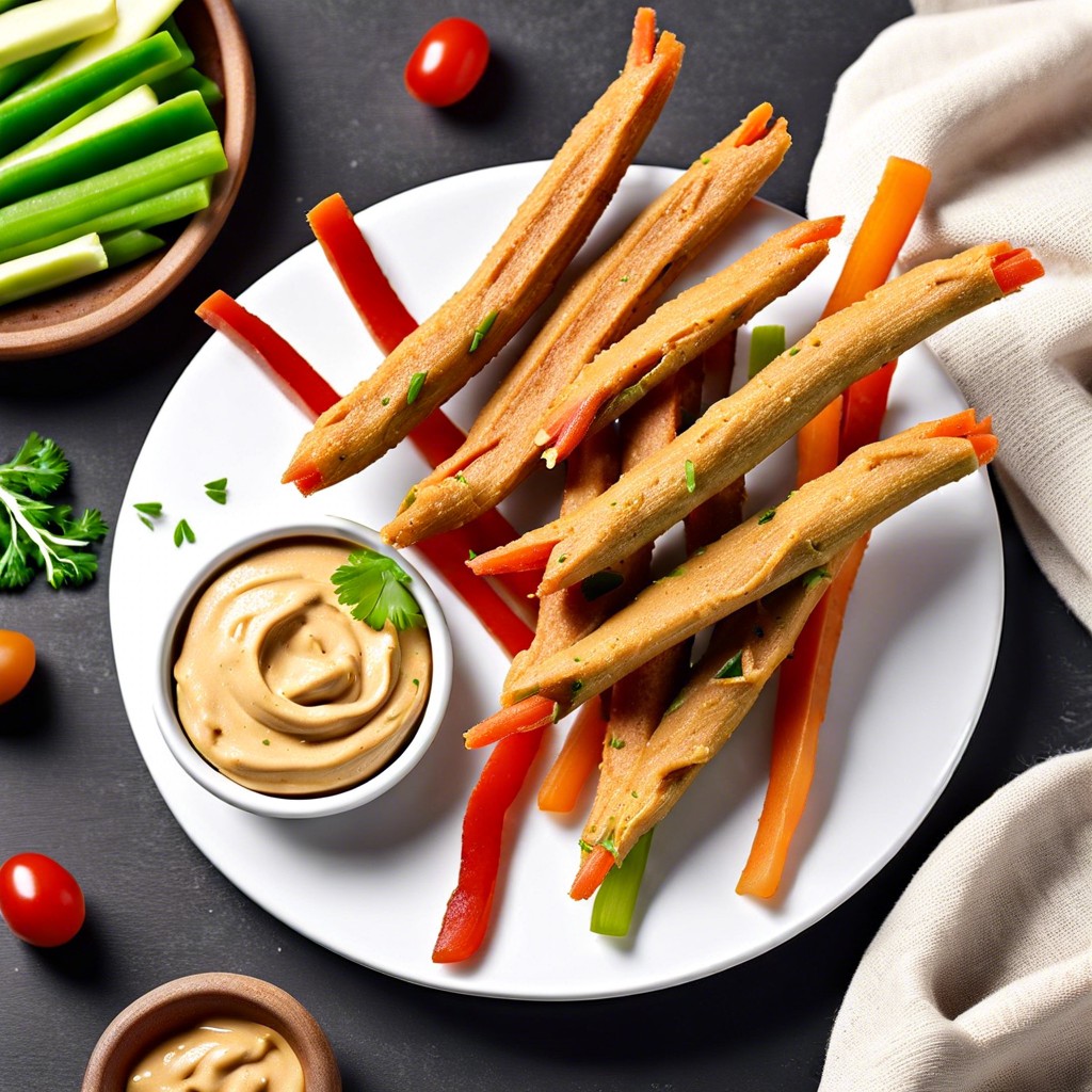 veggie sticks with hummus