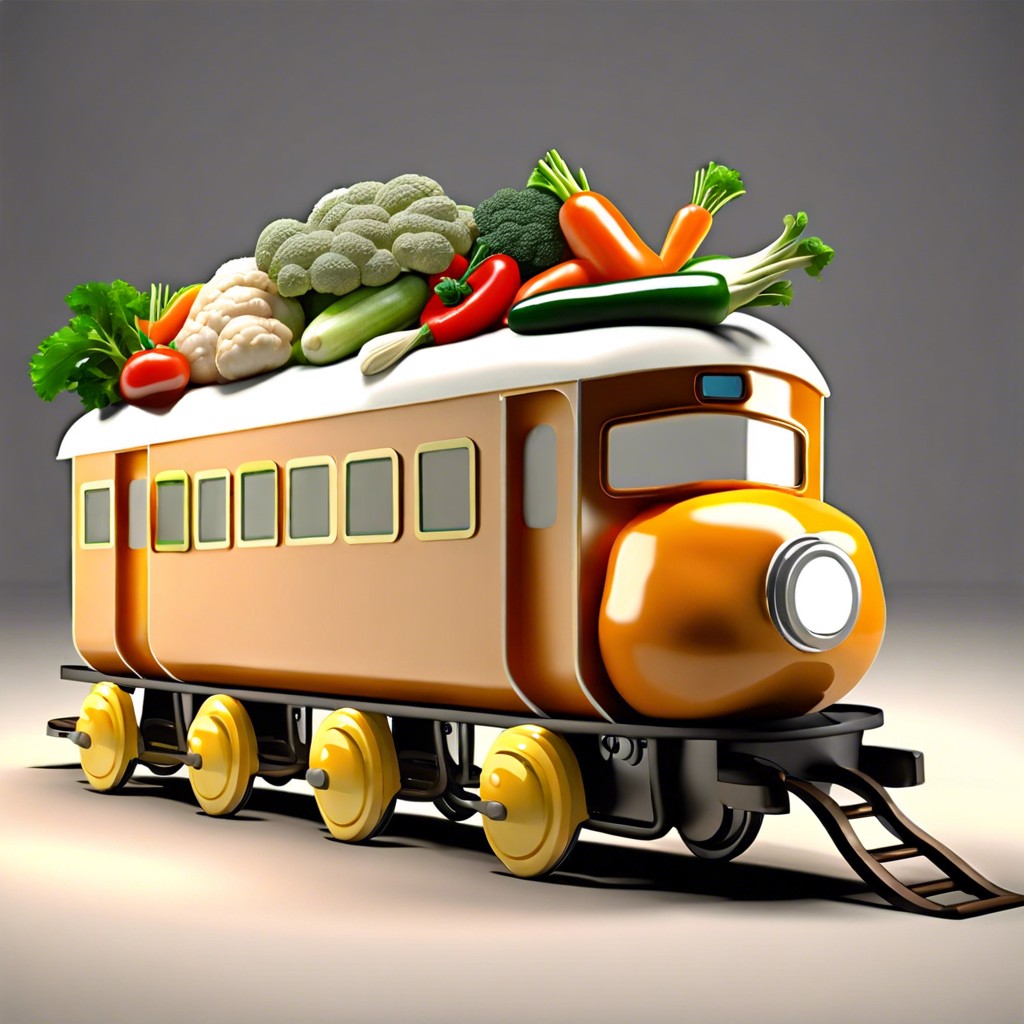 veggie train with dip