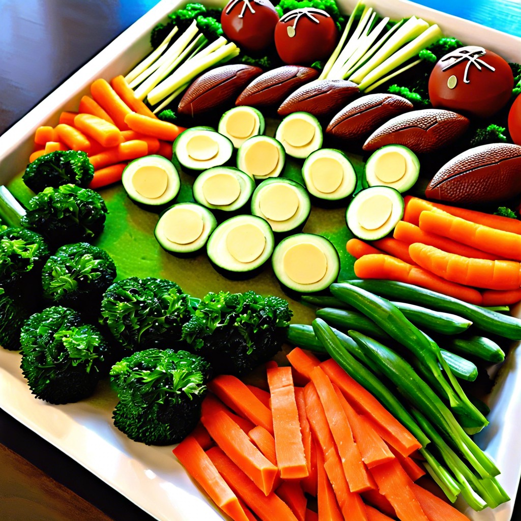 veggie tray in team colors