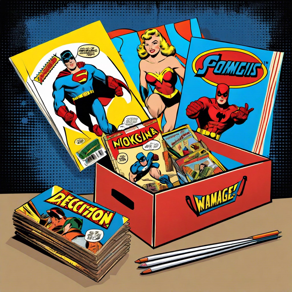 vintage comic book selection