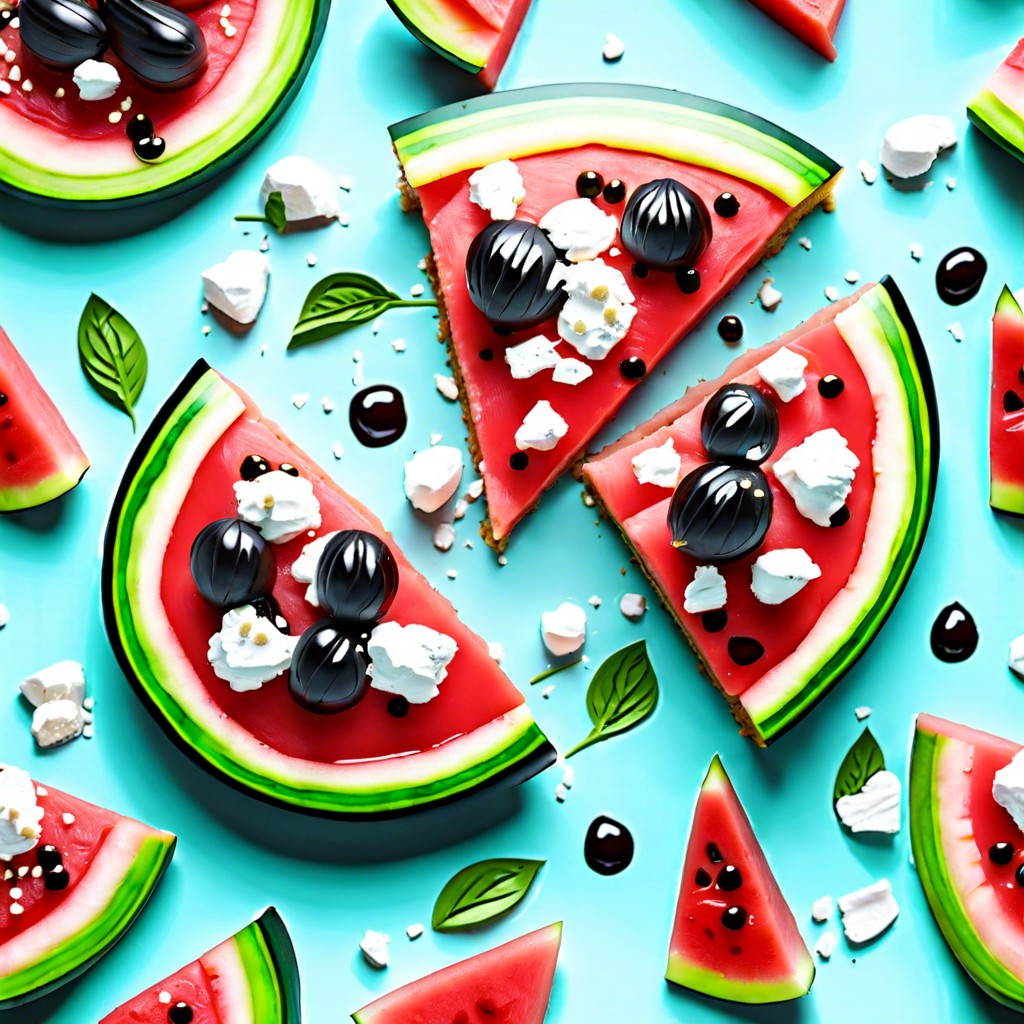 watermelon pizza with feta and balsamic