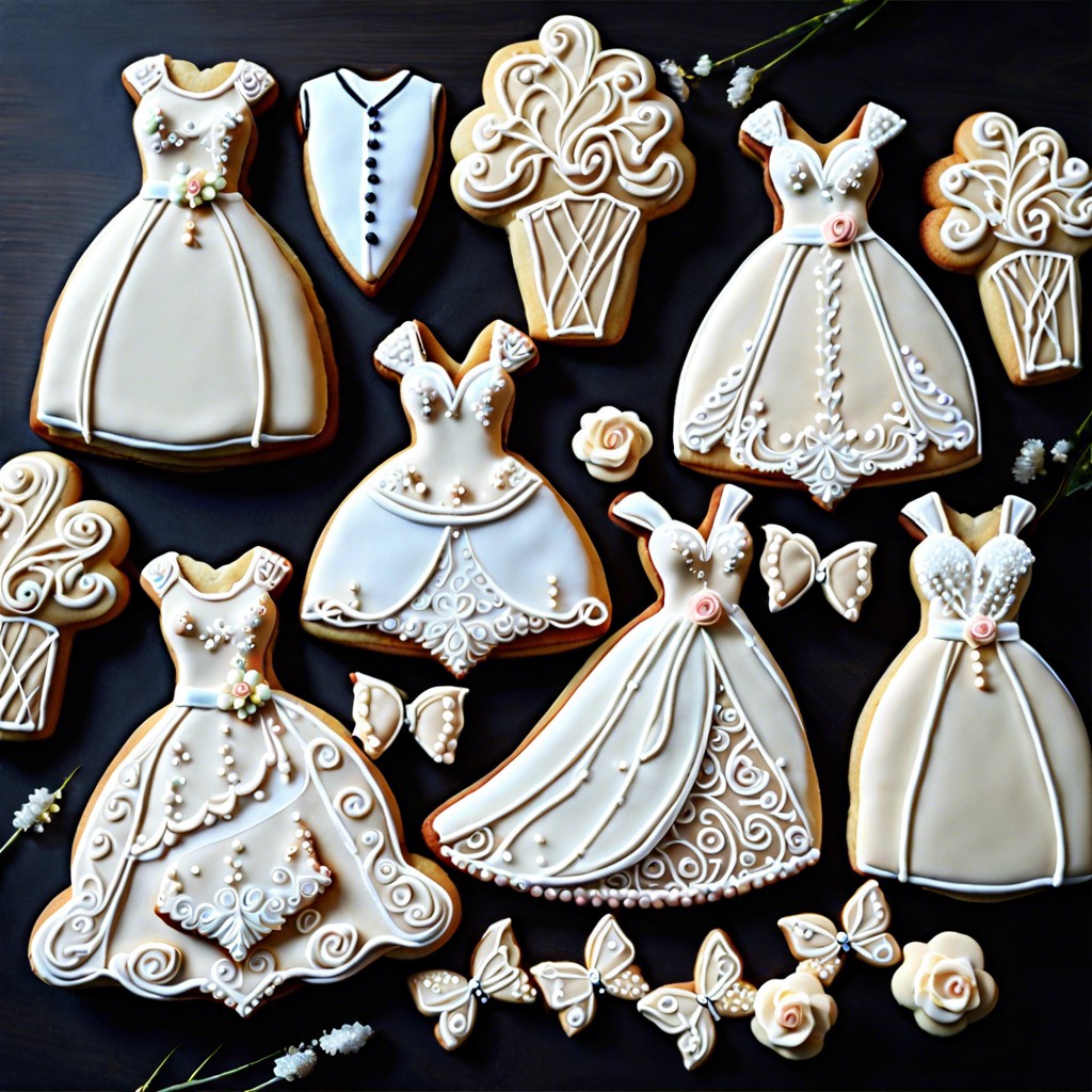 wedding dress mini cookies