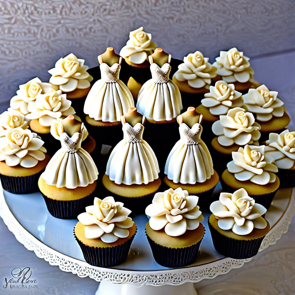 wedding dress mini cupcakes