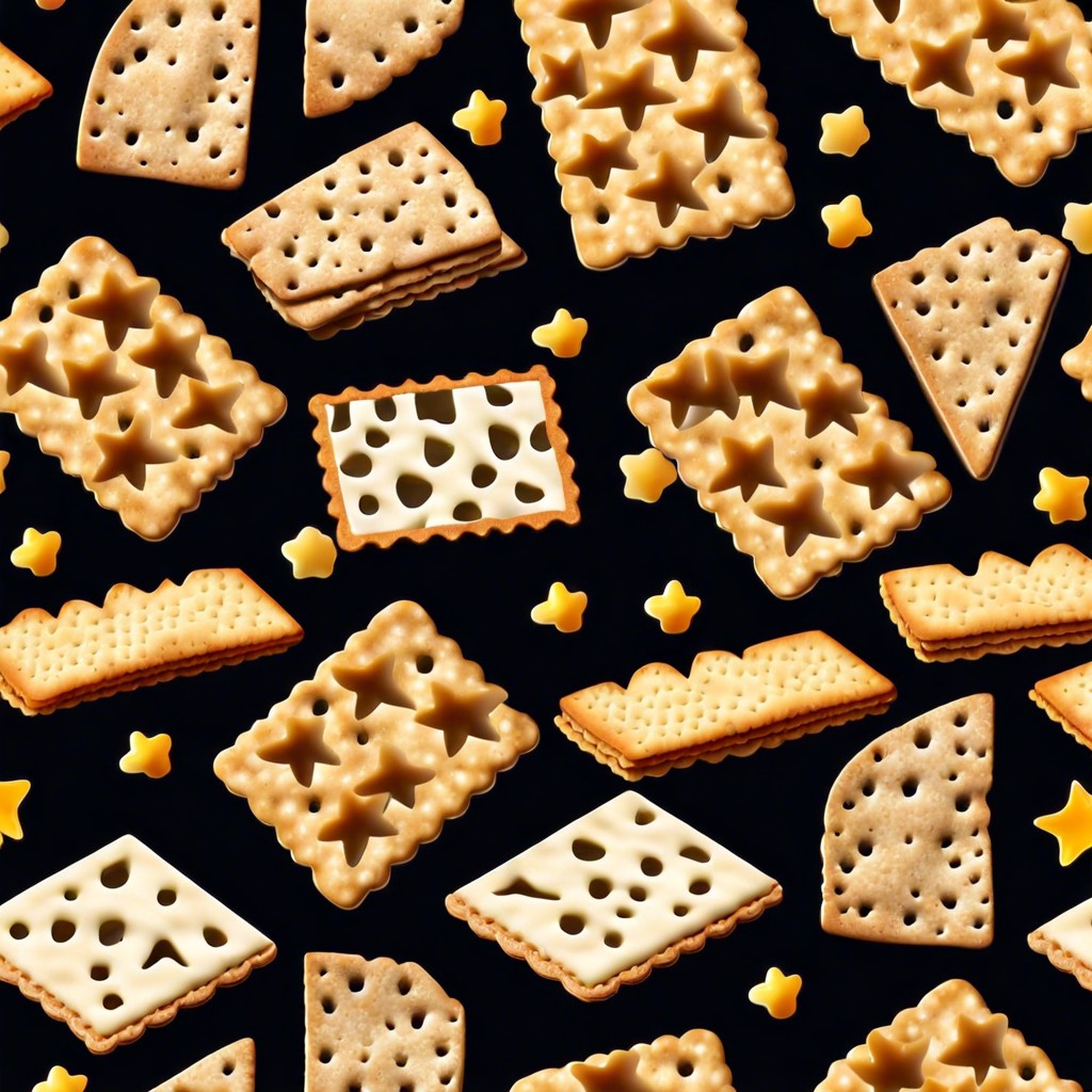 whole grain crackers with cheese shapes