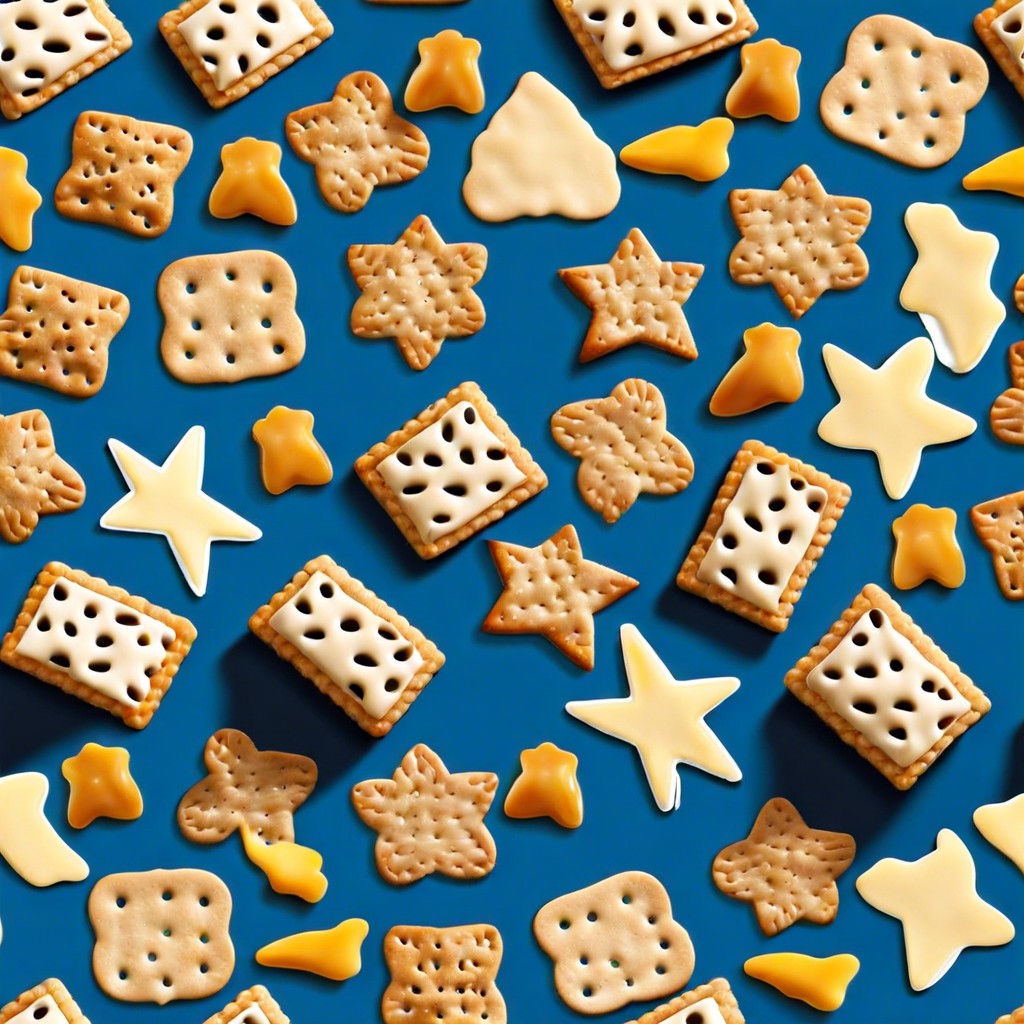 whole grain crackers with cheese shapes