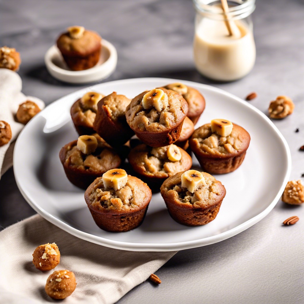 whole grain mini muffins with mashed bananas