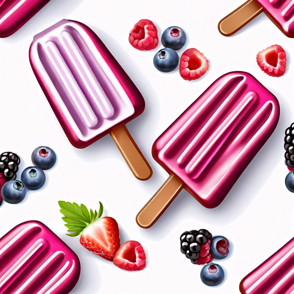 yogurt popsicles with mixed berries
