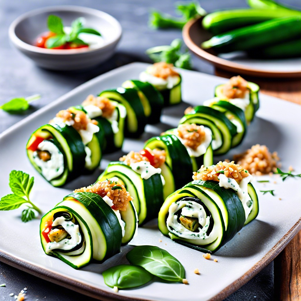 zucchini roll ups with herb cheese