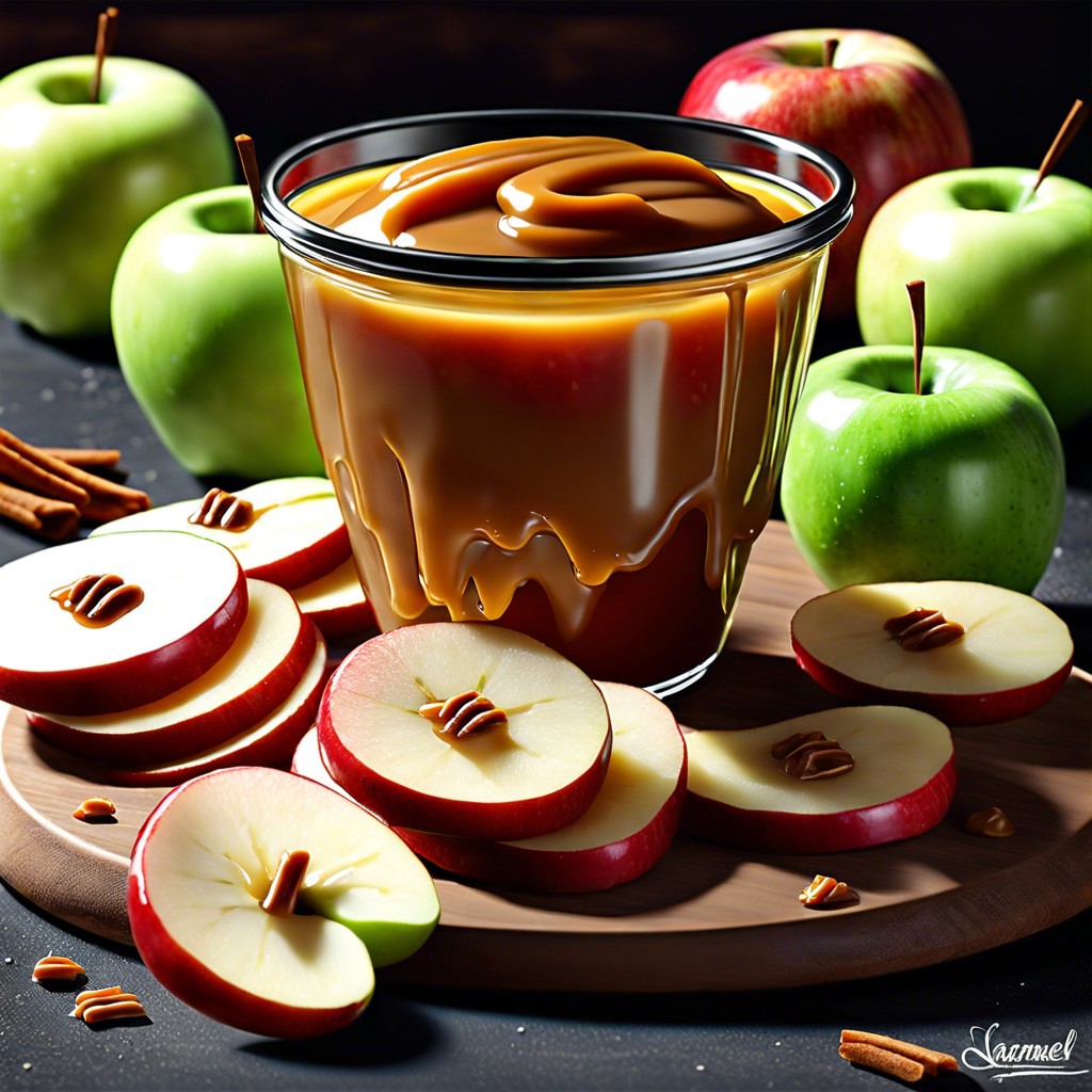 apple slices with caramel dip