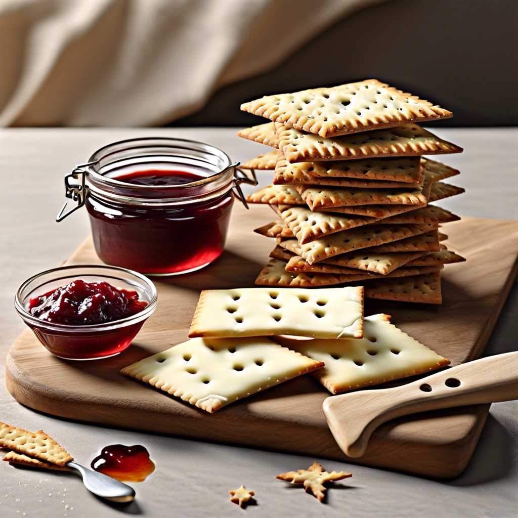 artisan crackers with jam amp brie