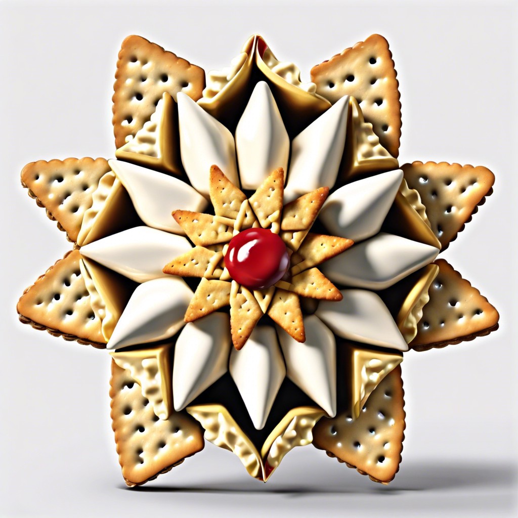 assorted crackers arranged as a bow