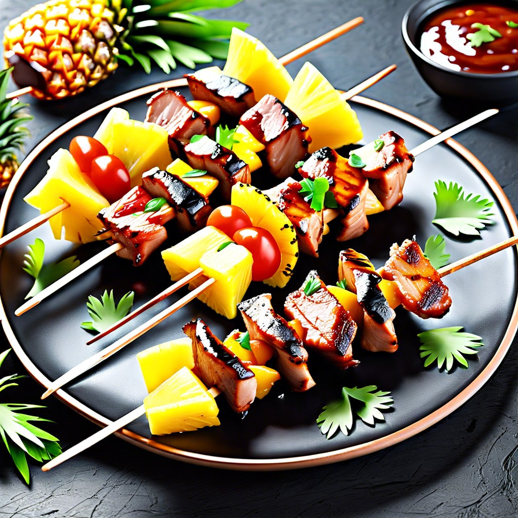 bbq pineapple pork kebabs