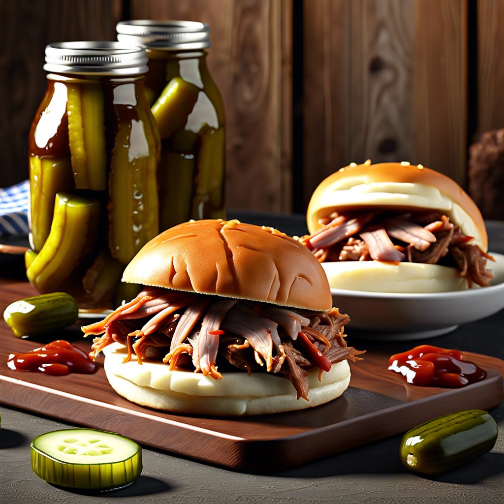 bbq pulled pork sliders and pickles