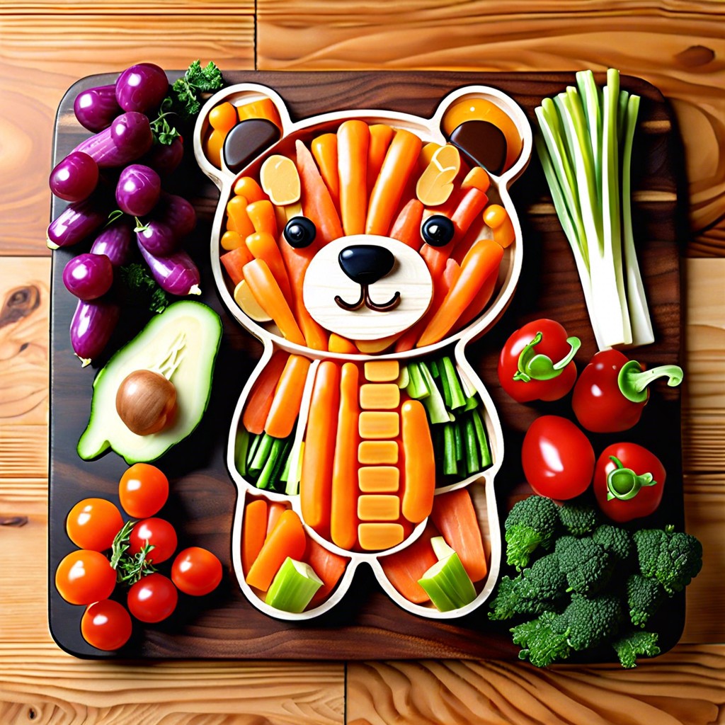 bear shaped veggie platter