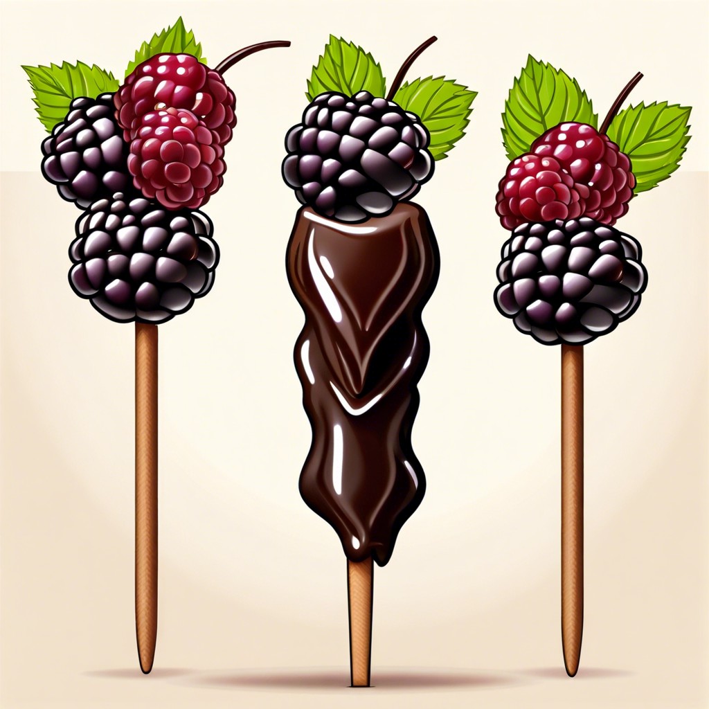 blackberry and dark chocolate skewers