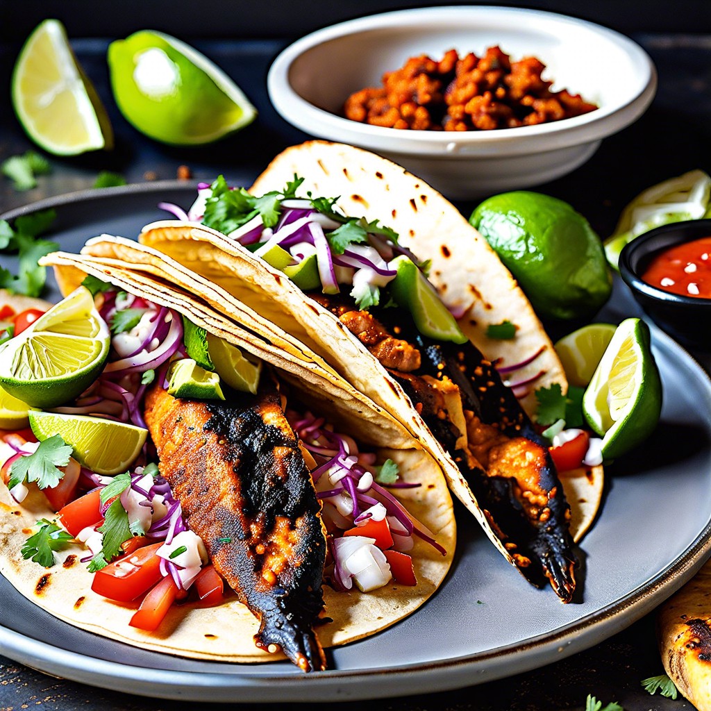 blackened catfish tacos