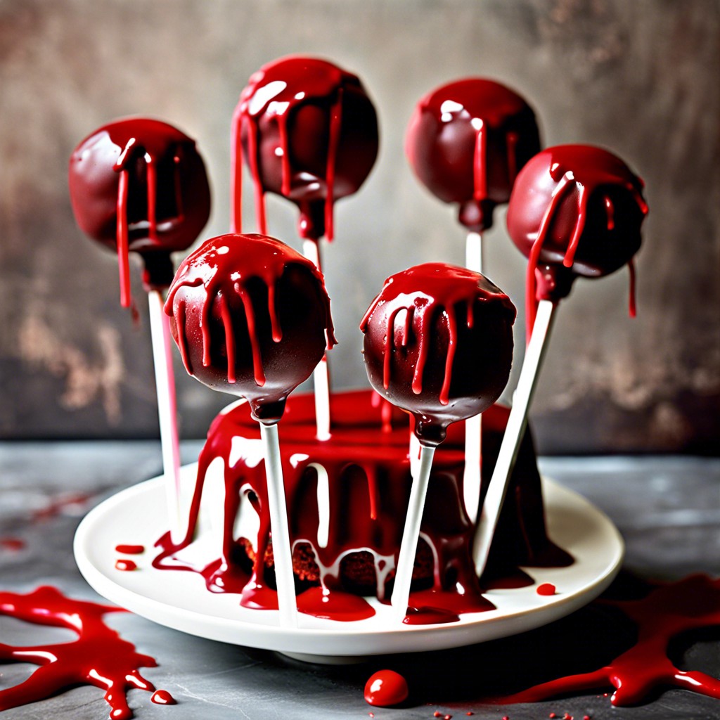 bloody red velvet cake pops