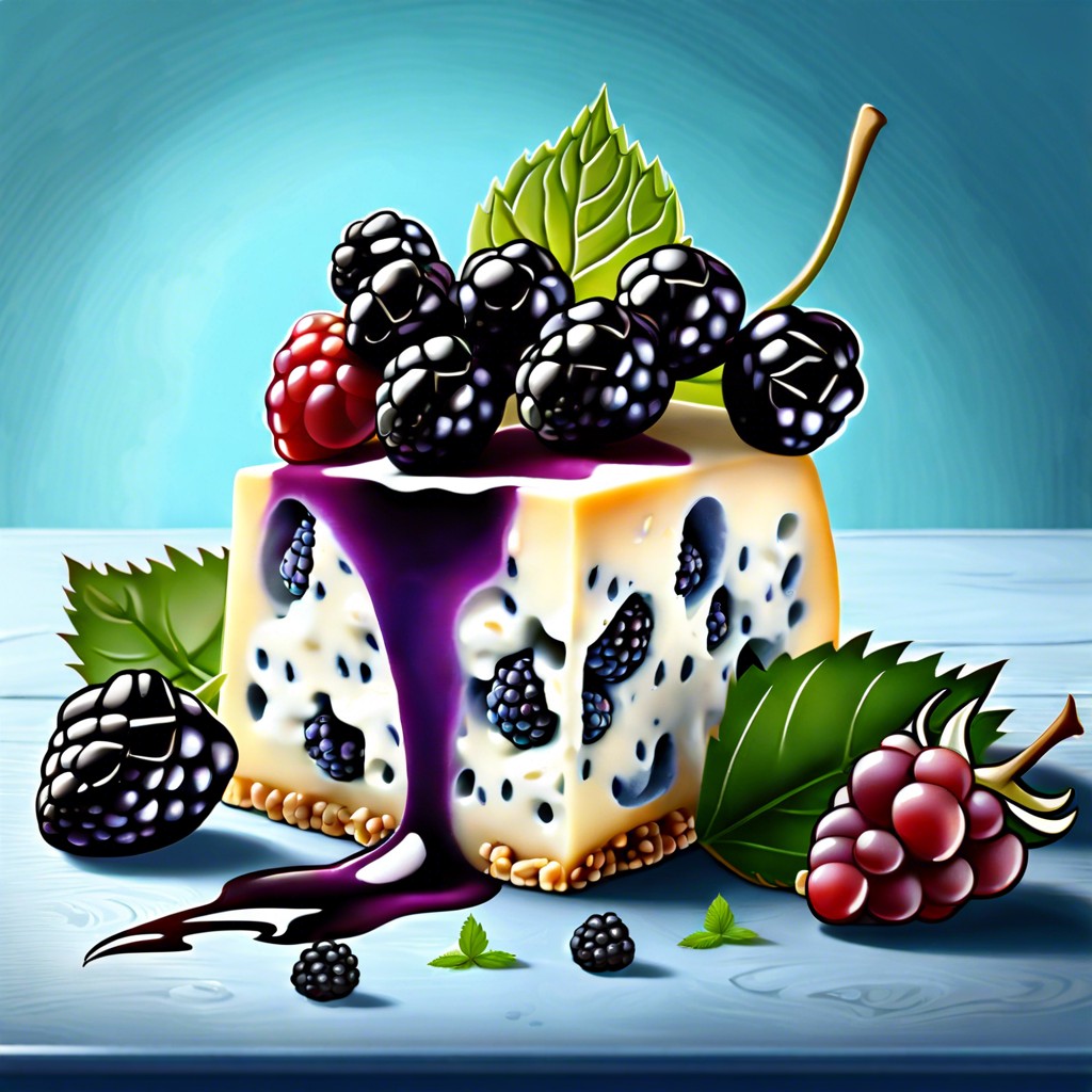 blue cheese and blackberries