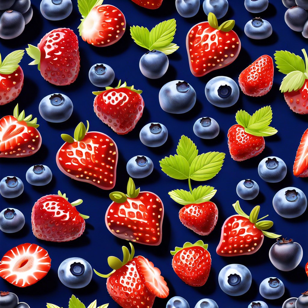 blueberries and strawberries