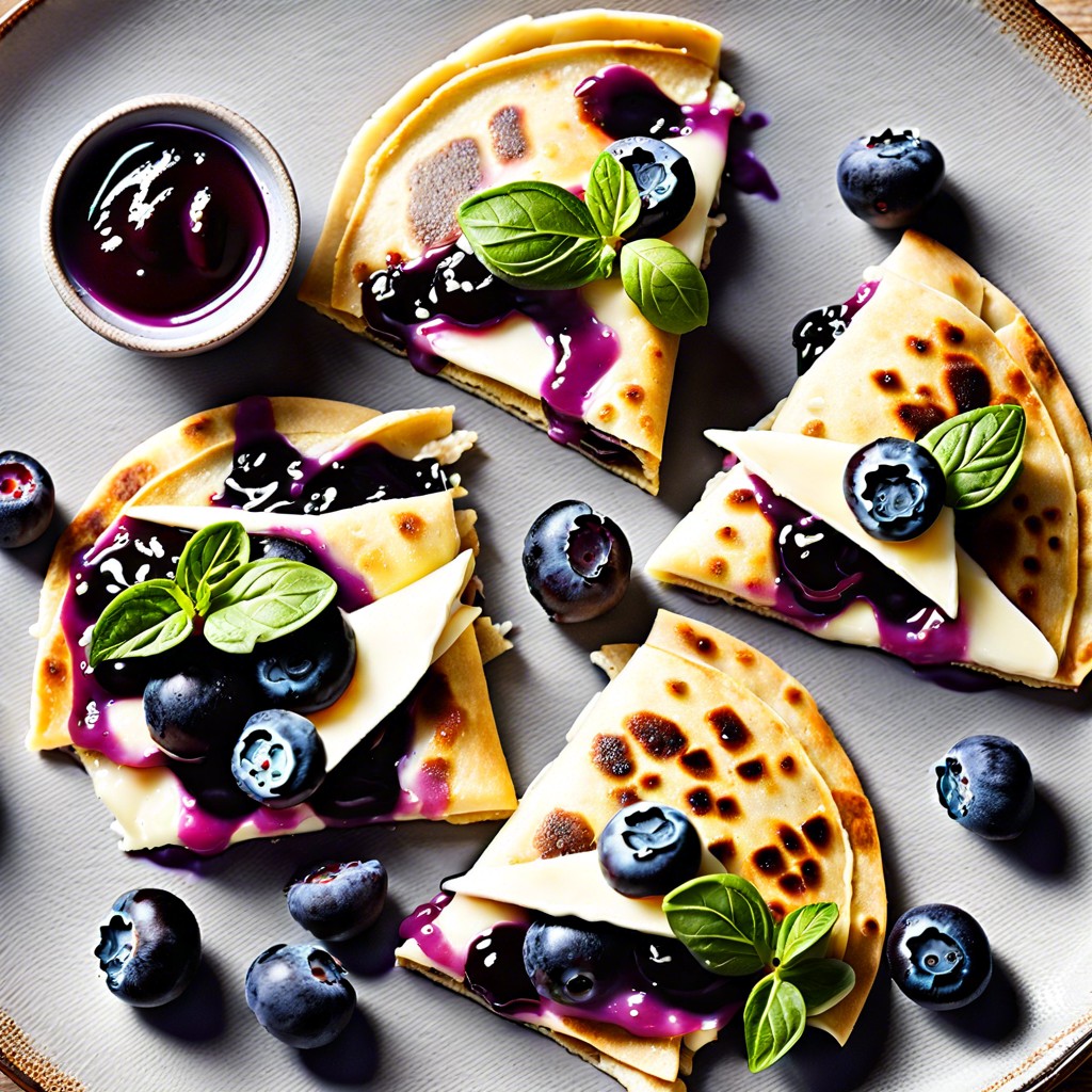 blueberry and brie quesadillas