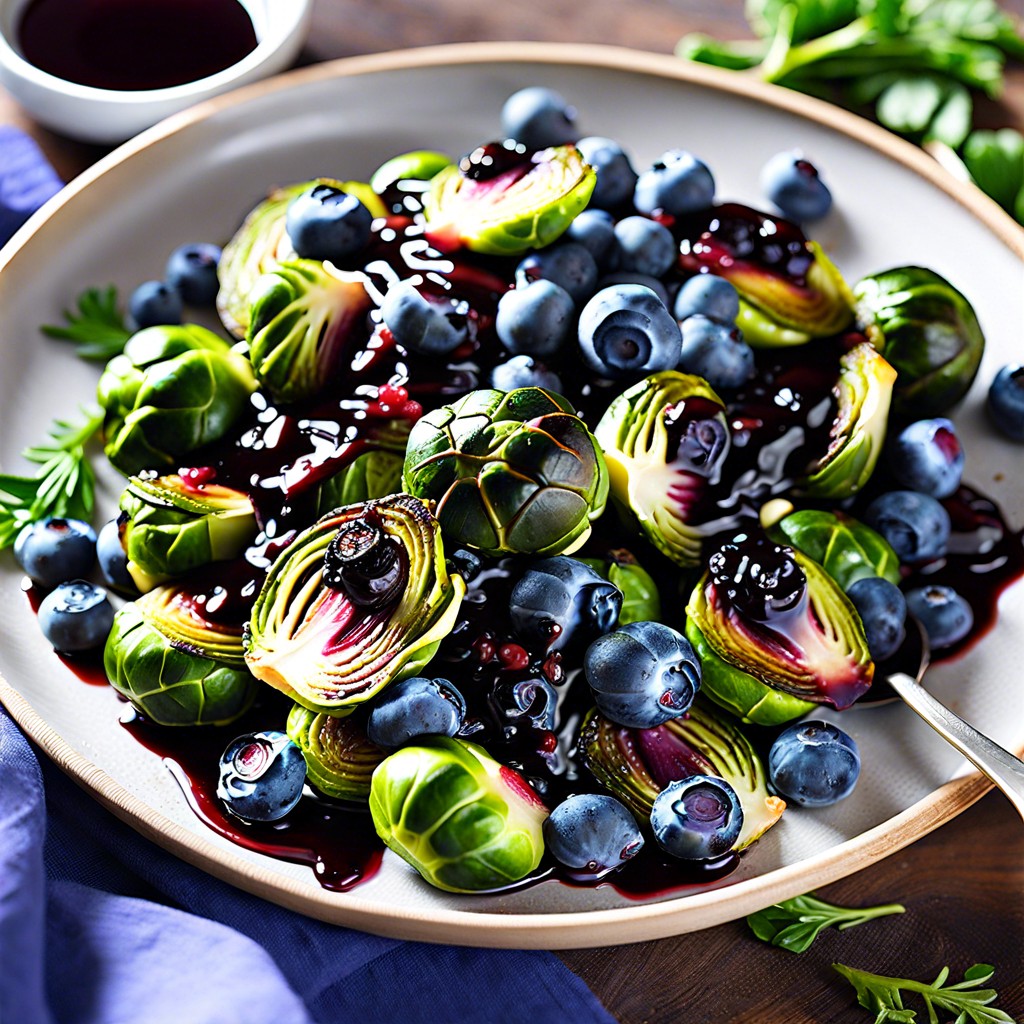 blueberry balsamic glazed brussels sprouts