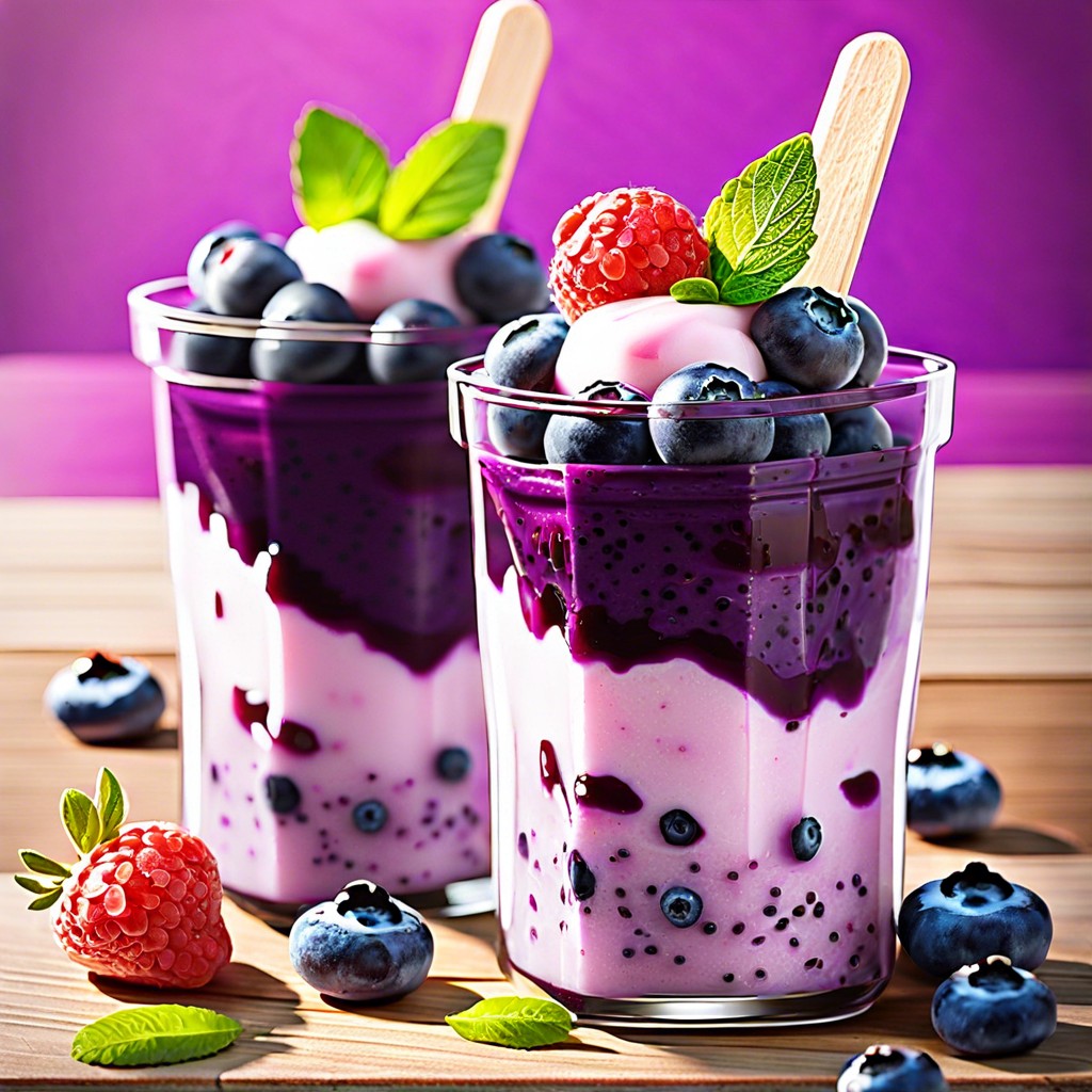blueberry yogurt parfait popsicles