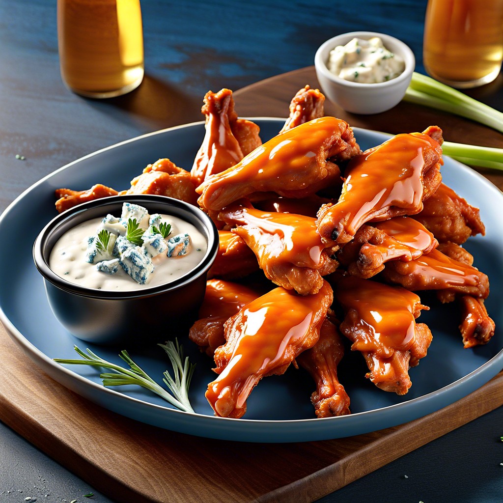 buffalo chicken wings and blue cheese dip