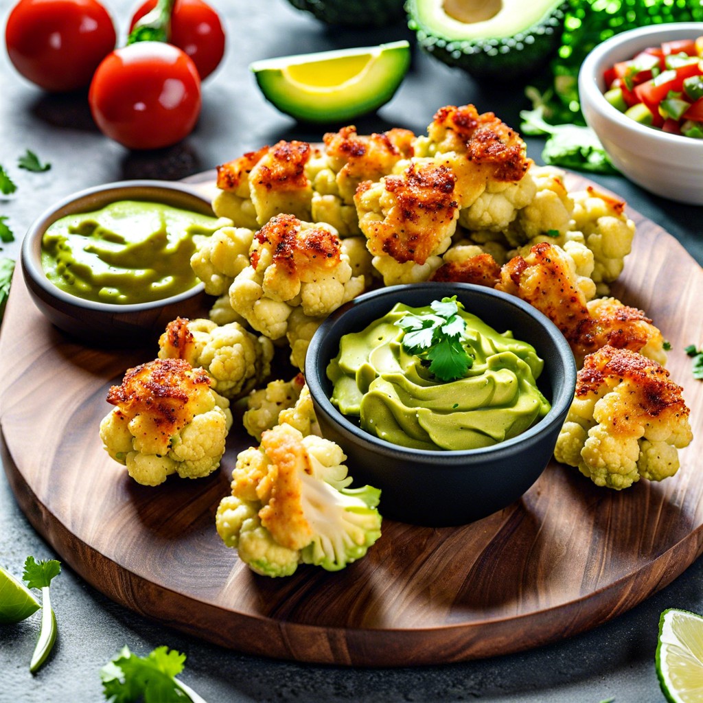 cauliflower bites with guacamole