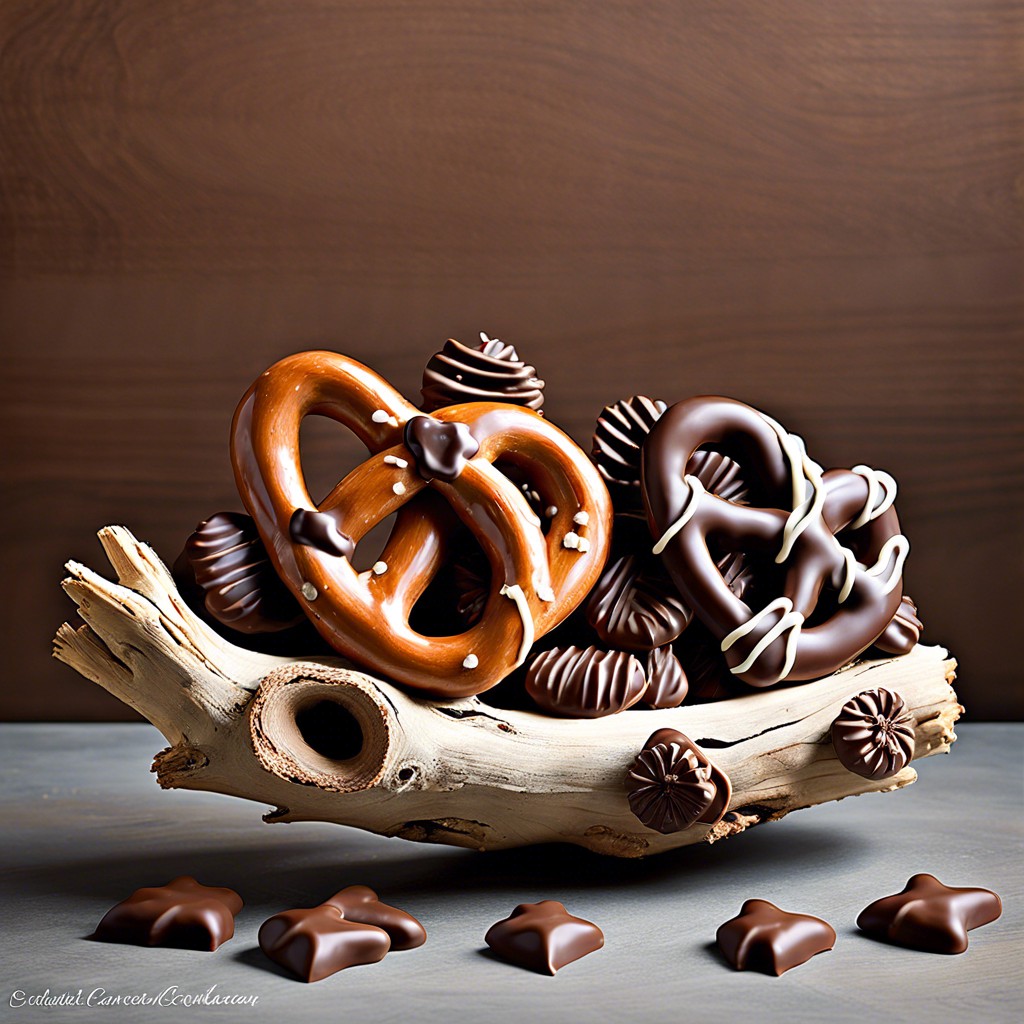 chocolate covered pretzel driftwood