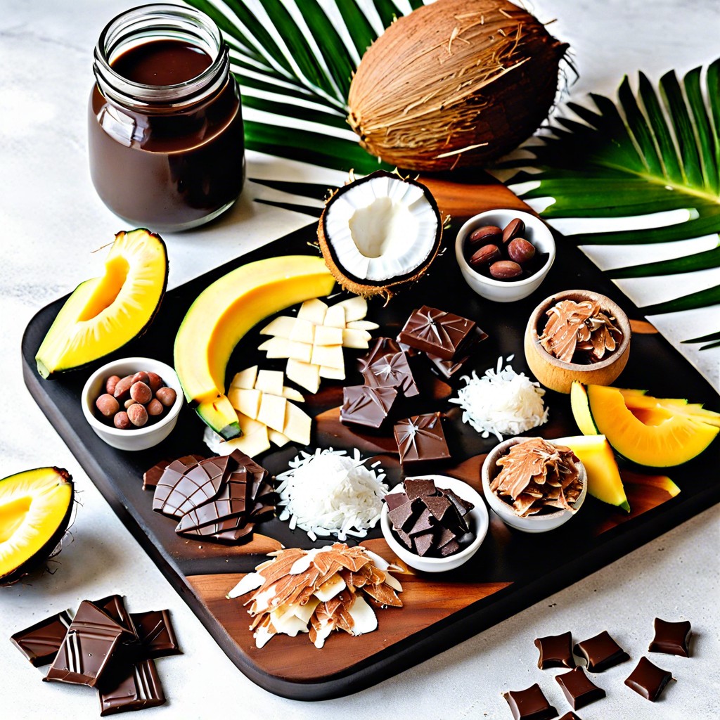 coconut flakes with dark chocolate