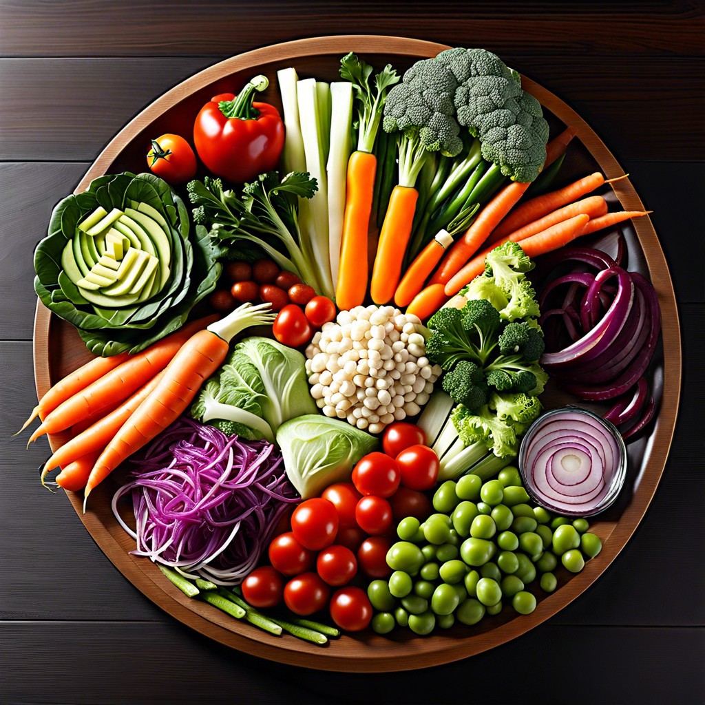 colorful vegetable crudites