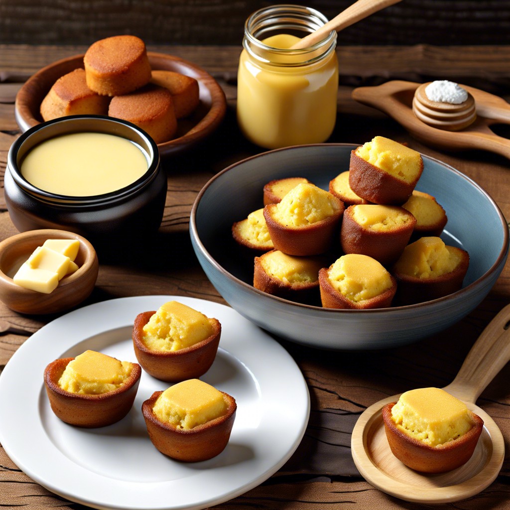 cornbread bites and honey butter