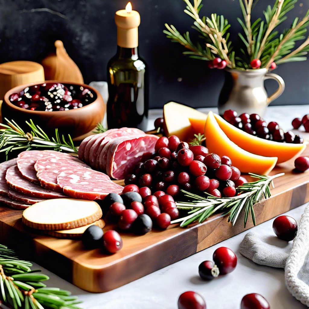 cranberry and rosemary sprigs