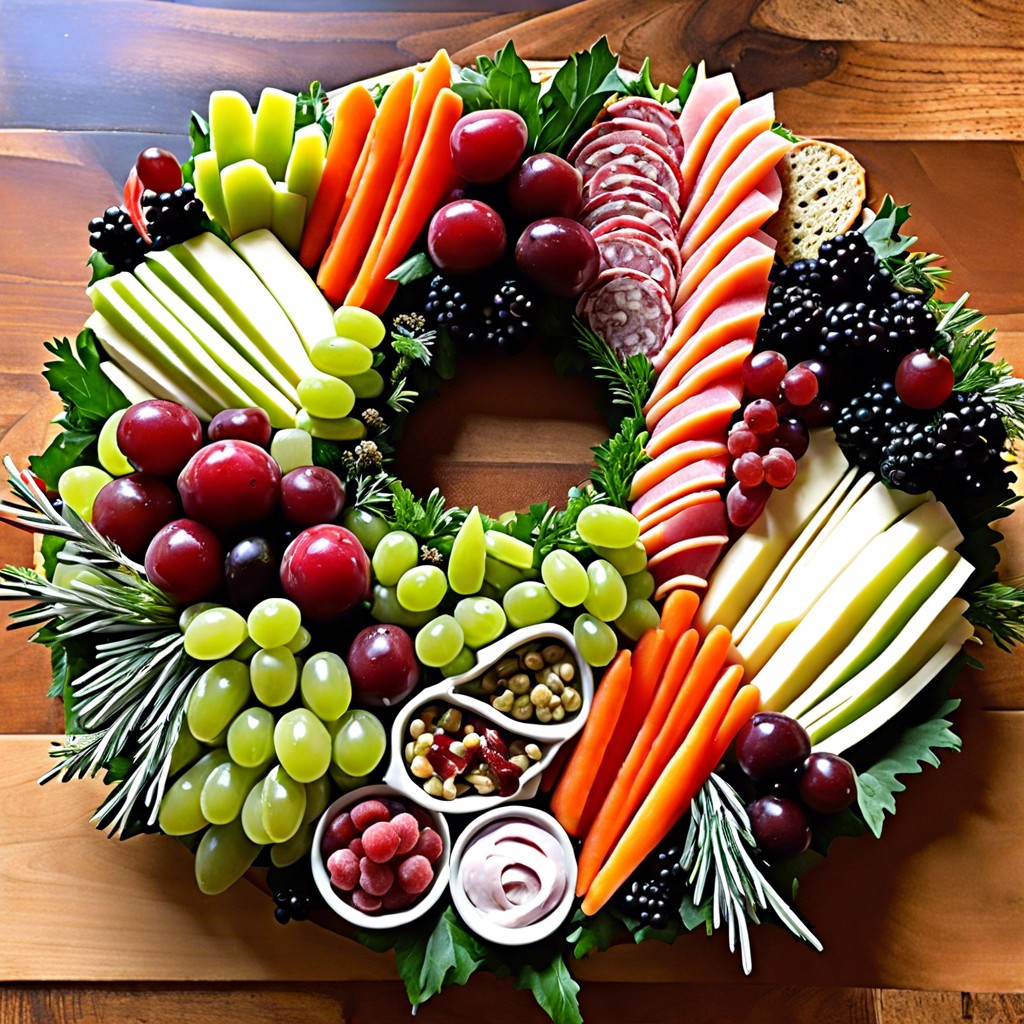 crudite wreath vegetables