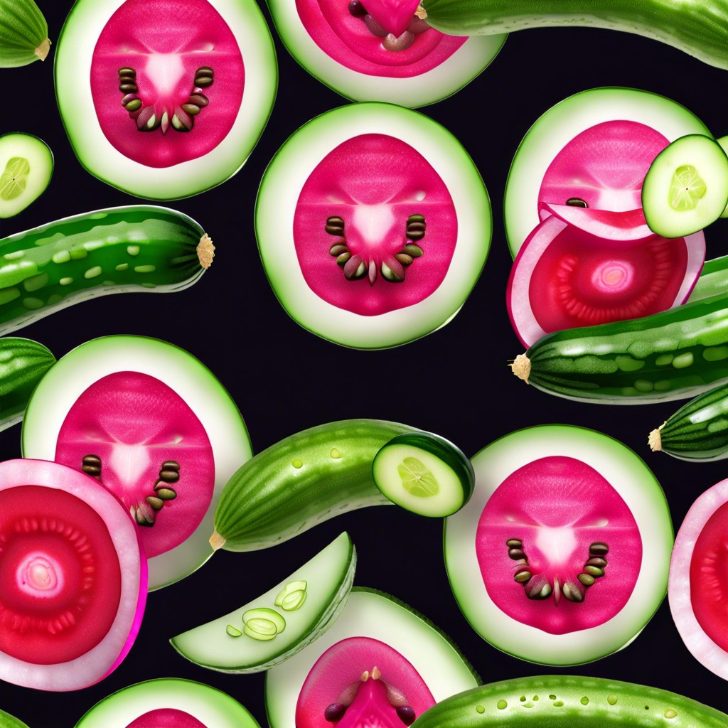 cucumber and radish slices