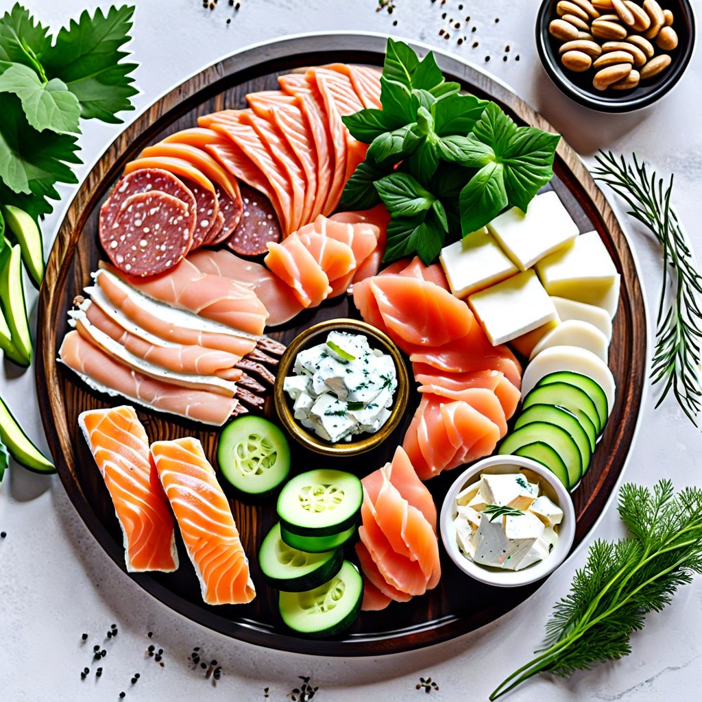 cucumbers with goat cheese and smoked salmon