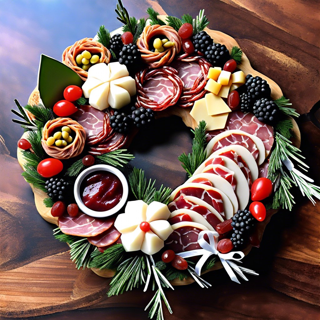 cured meats shaped into rosettes