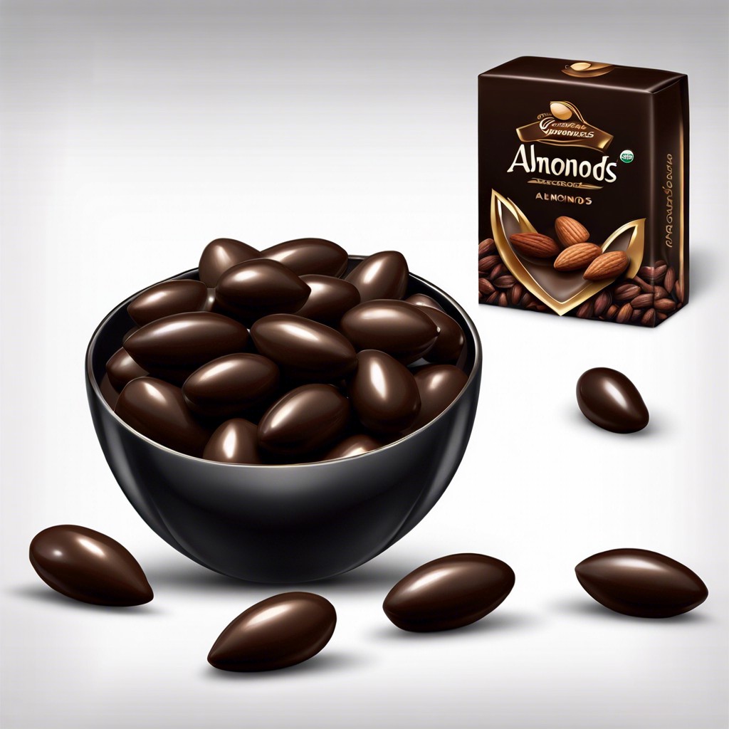 dark chocolate coated almonds