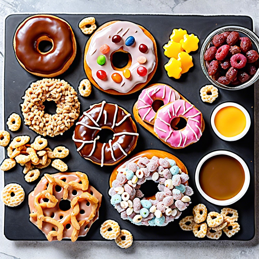 donut varieties with funky toppings cereal candy