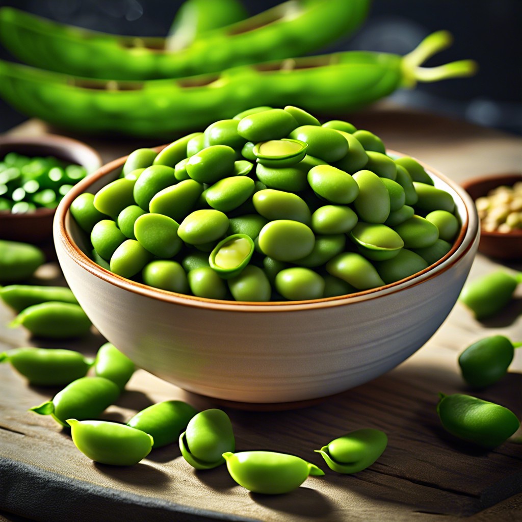 edamame in small bowls