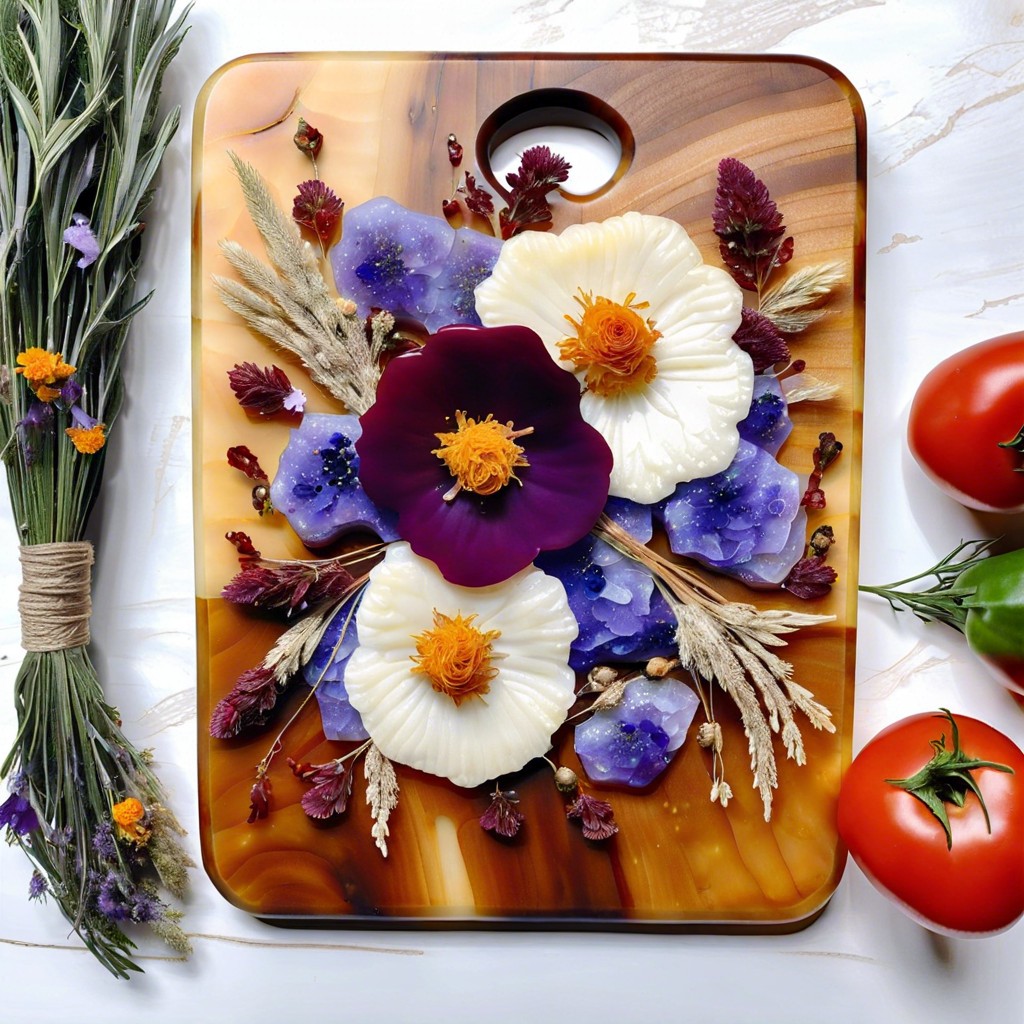 embedded dried flowers