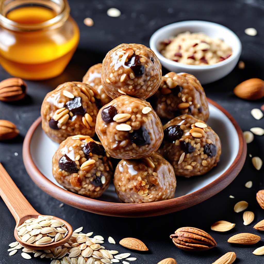 energy balls with oats nuts and honey