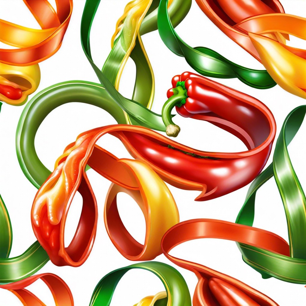 festive ribbons of bell pepper rings