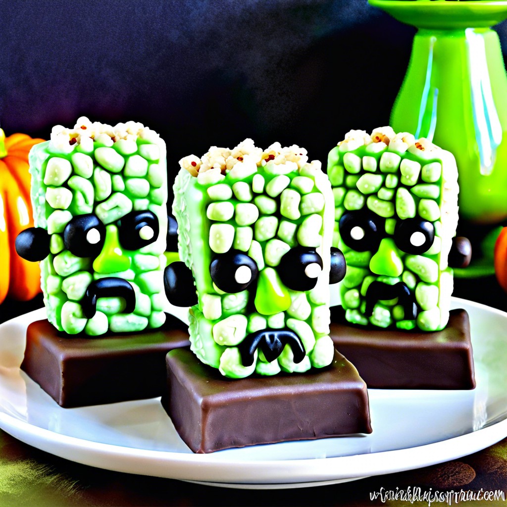 frankenstein rice krispie treats