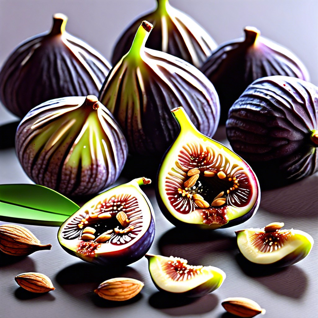 fresh figs with almond slivers